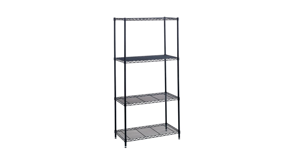 wire shelving unit with adjustable steel shelves