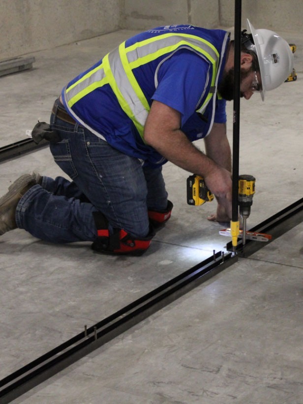 Commercial installation team coordinating a large project