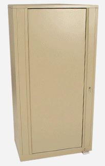 Rotary file cabinet opening to provide access to both sides